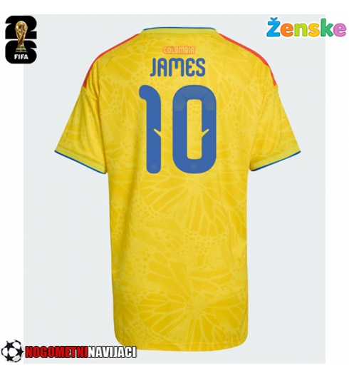 Ženske Nogometnih dresov Kolumbija James Rodriguez #10 Domači SP 2026 Kratki rokavi Ženske Nogometnih dresov Kolumbija James Rodriguez #10 Domači SP 2026 Kratki rokavi